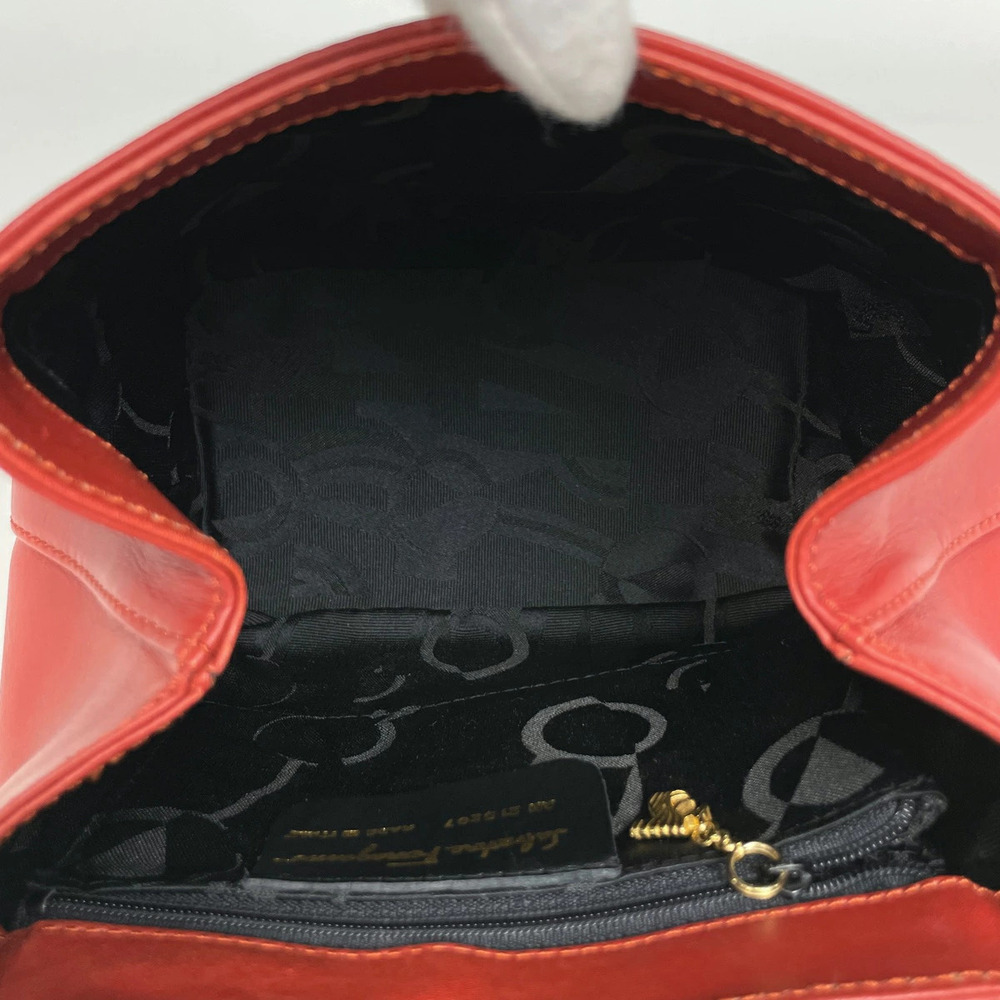 Salvatore Ferragamo logo Backpack Rucksack Daypack rucksack daypack leather red - Picture 6 of 6